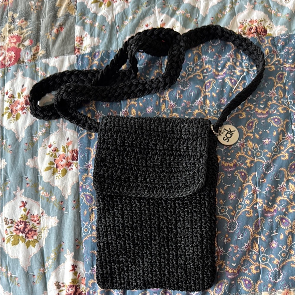 The Sak Black Crochet Crossbody Bag